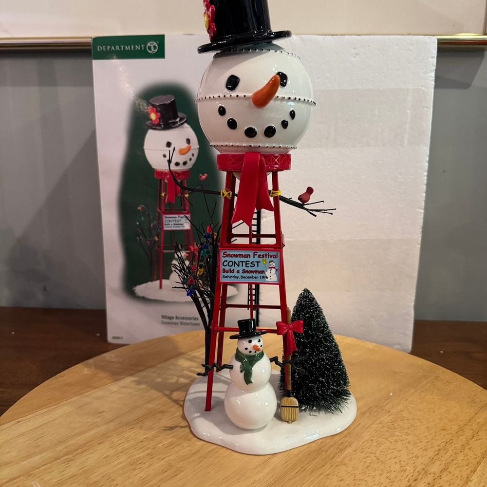 Department 56 Snowman Water Tower Village Accessory 800652 w/ Box Dept 56